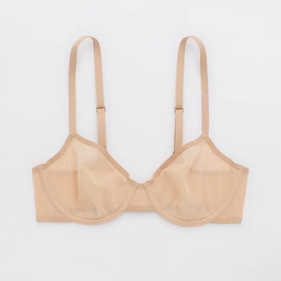 Aerie SMOOTHEZ Brown Mesh Unlined Underwire Balconette Bra - Picture 2 of 7